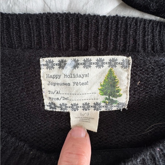 Vintage 80s HappyHolidaysChristmas Sweater Festive Knit with Snowman, Wreath - Picture 4 of 6